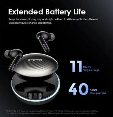 Oraimo SpaceBuds Hybrid ANC True Wireless Earbuds Customized Voice Prompt-OTW-630