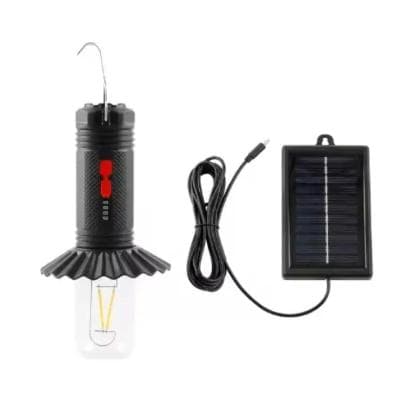 Portable Solar Camping Light Lantern With Hook - Rechargeable